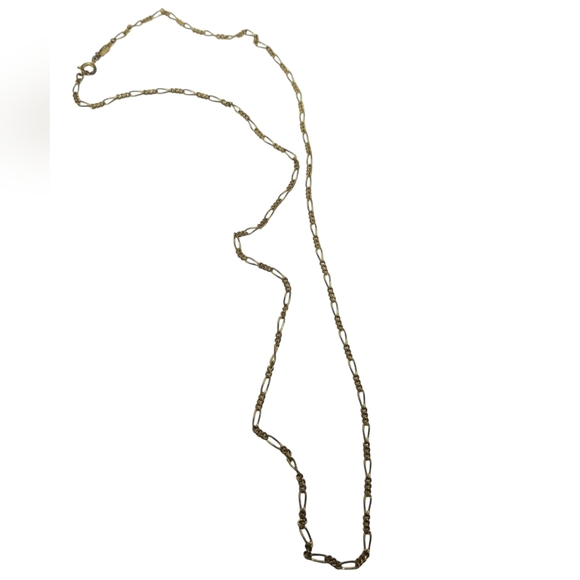 MONET 1940s DAINTY GOLDTONED FIGARO STYLE CHAIN NECKLACE - Picture 3 of 5